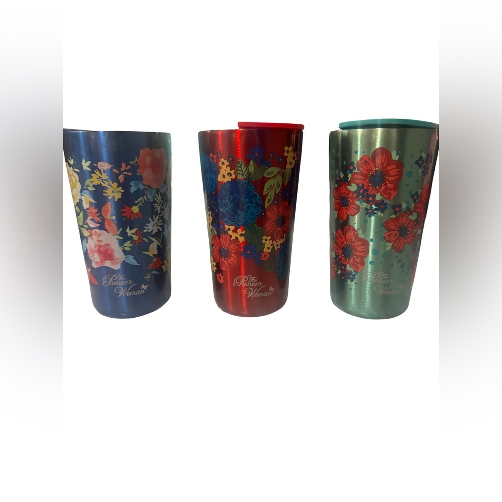 The Pioneer Woman Floral Drinkware Set - Blue, Red, Green